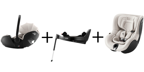 5Z Modular System Set 5Z Modular System Set en Soft Taupe montrant Sièges-auto BABY-SAFE PRO pour nourrissons, base VARIO BASE 5Z ISOFIX et siège DUALFIX 5Z pivotant pour tout-petits